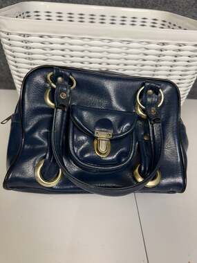 Sirco Corp Vintage 70s Navy Blue Faux Leather Purse Small Shoulder Bag